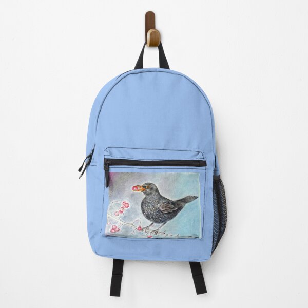 Item preview, Blackbird with berry designed and sold by Francesca Romana Brogani.