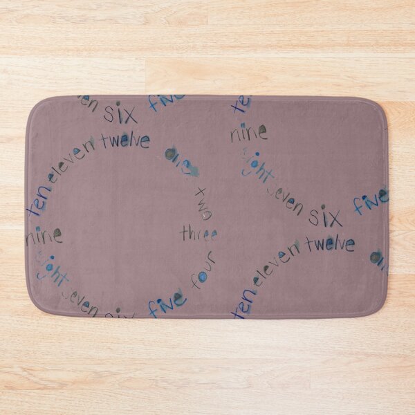 Item preview, Clock with Numbers, watercolor in mauve, muted red, blue, navy, gray designed and sold by djrunnels.