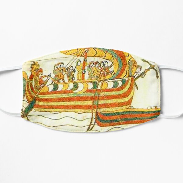 Bayeux Tapestry Viking Longship Normandy Art Flat Mask