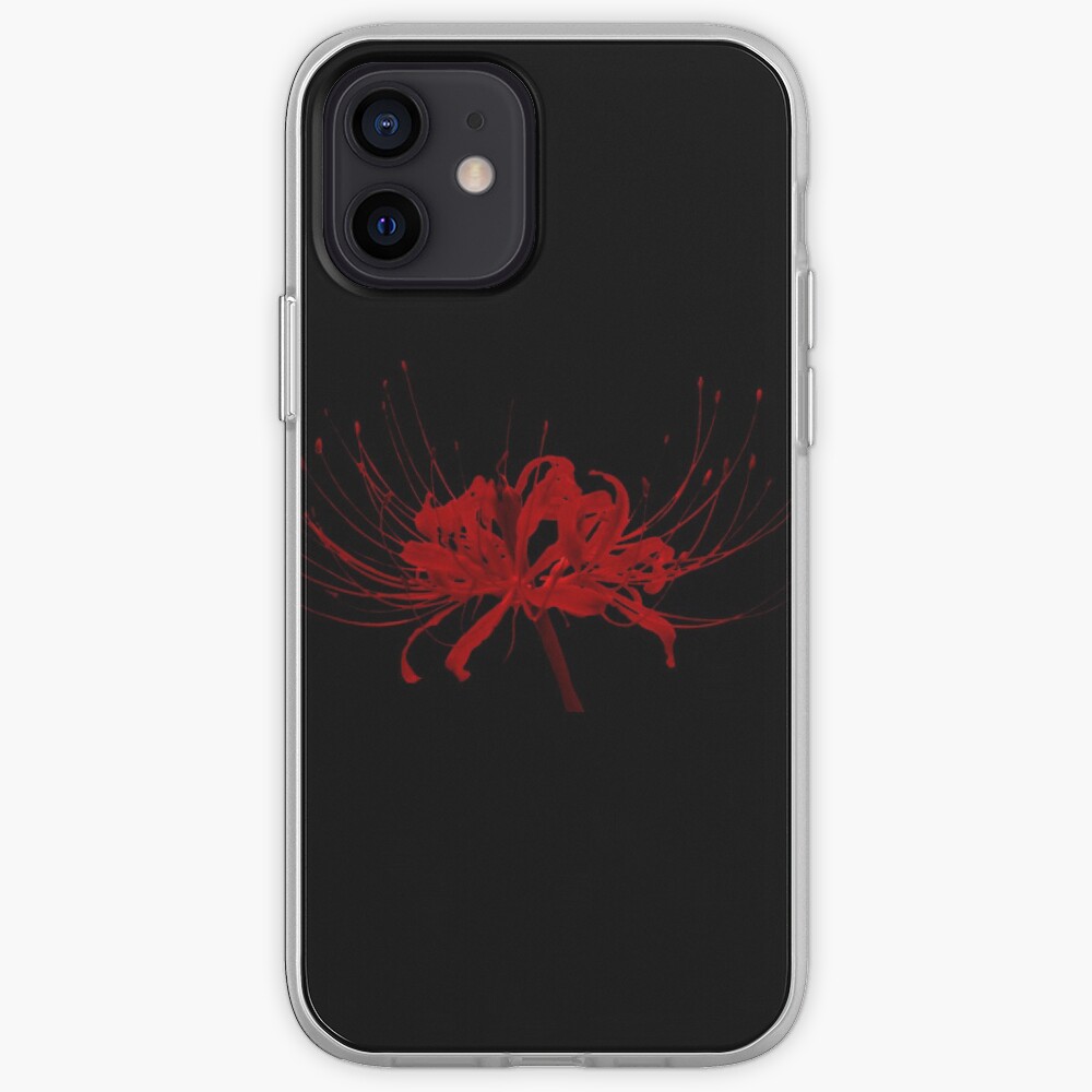 Spider Lily With Black Background Iphone Case Cover By Shiro Redbubble