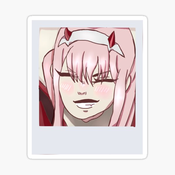 Zero Two Smile Polaroid Sticker Sticker By Rvillny Redbubble