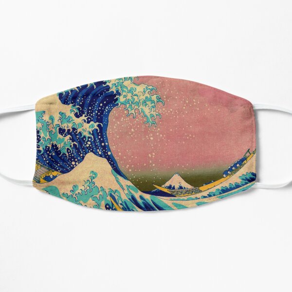 The Great Wave in Pink Japanese Art Small Mask