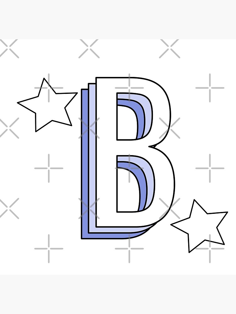 "Aesthetic Blue Letter "B" With Stars" Poster For Sale By Allielibby ...