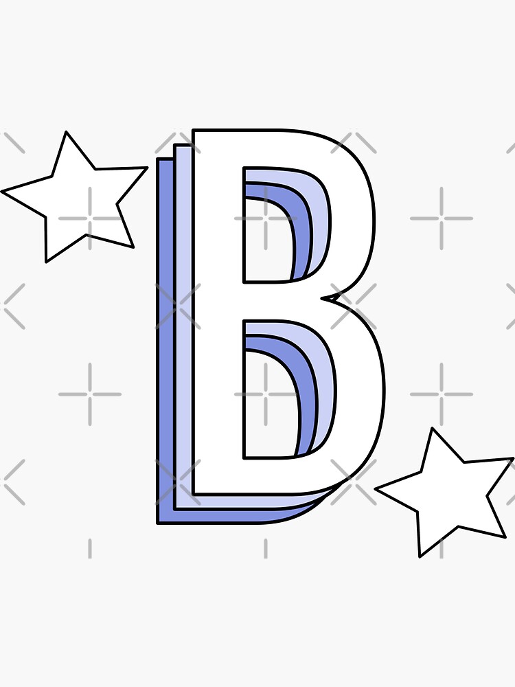 "Aesthetic Blue Letter "B" With Stars" Sticker For Sale By Allielibby ...