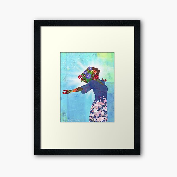 Behold God's Beauty in You Floral Collage Framed Art Print