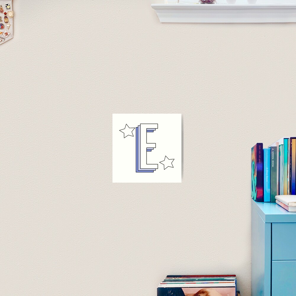 "Aesthetic Blue Letter "E" With Stars" Art Print For Sale By Allielibby ...