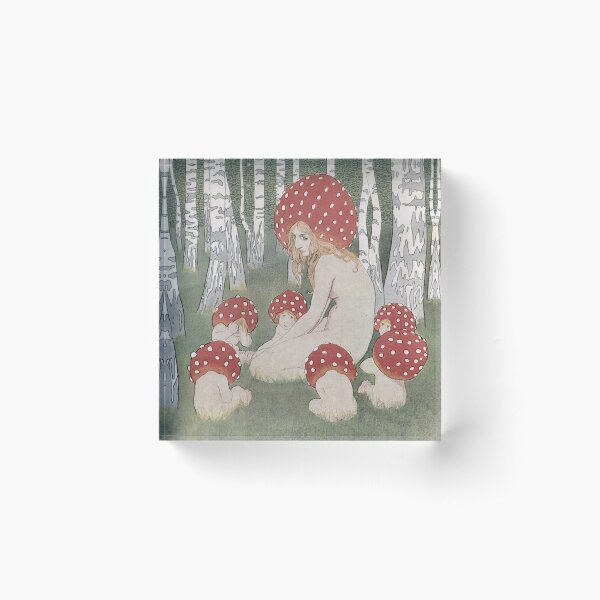 MOTHER MUSHROOM WITH HER CHILDREN - EDWARD OKUN Acrylic Block