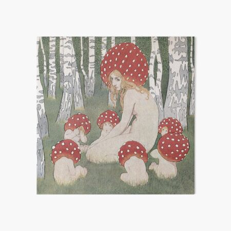 MOTHER MUSHROOM WITH HER CHILDREN - EDWARD OKUN Art Board Print