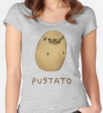 Pugtato Tailliertes Rundhals-Shirt