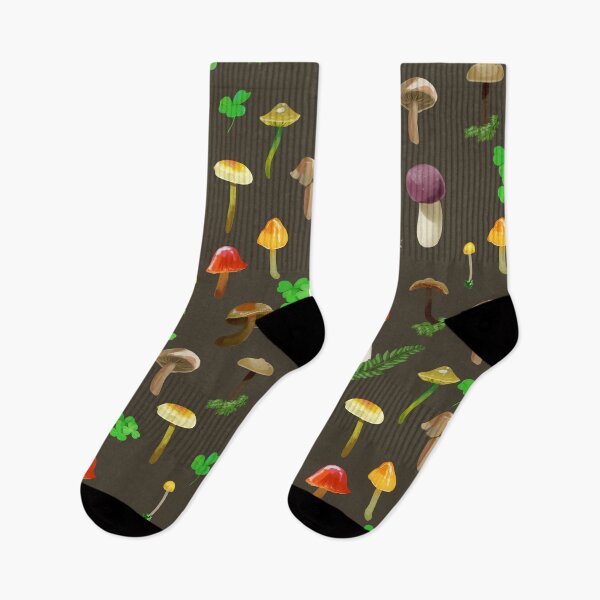 Item preview, Mushrooms! Dark Brown Background designed and sold by Maysoulrose.