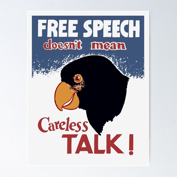 Item preview, Free Speech Doesn’t Mean Careless Talk! -- WWII Poster designed and sold by warishellstore.