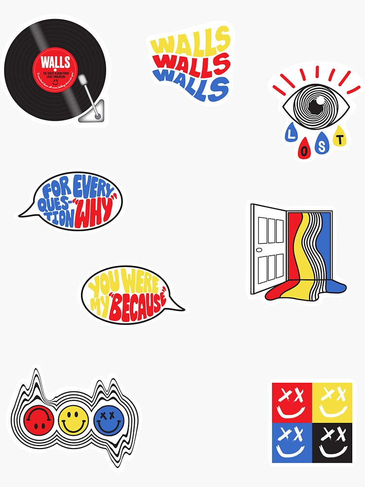 "WALLS primary sticker pack" Sticker for Sale by elloerin Redbubble