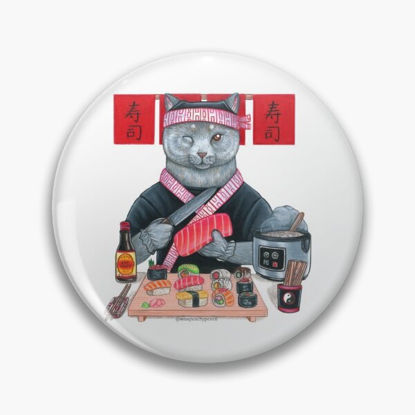Item preview, Cute Sushi Chef Cat designed and sold by PeachyPencil.