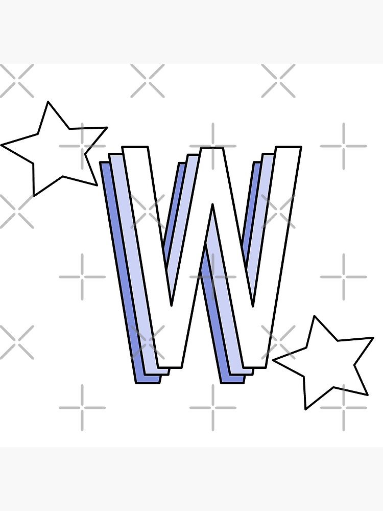 "A&L Aesthetic Blue Letter "W" With Stars" Poster By Allielibby | Redbubble