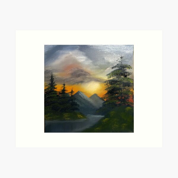 Woodland Waterfall Bob Ross Inspired Original Landscape Oil Painting on ...