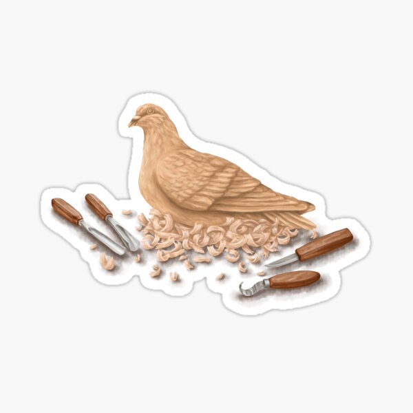 Carved Pigeon Sticker