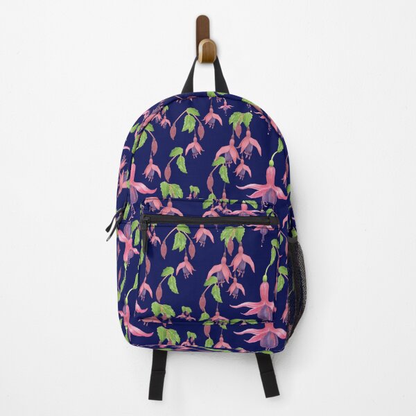Item preview, Watercolour Fuchsia Flower Pattern - Deep Blue designed and sold by SquibbleDesign.