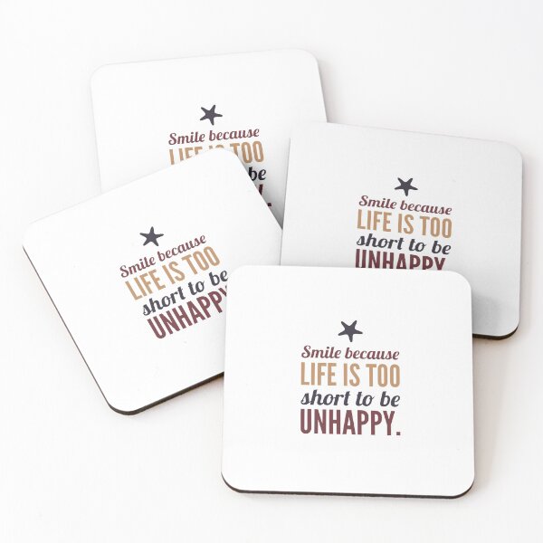 Item preview, Smile Because Life Is Too Short to Be Unhappy designed and sold by Monboudoir.