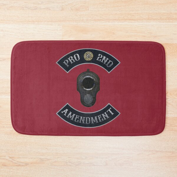 Item preview, Pro 2nd Amendment in Rockers with M1911 Colt 45 Muzzle Independence Red Background designed and sold by MadBadDangerous.