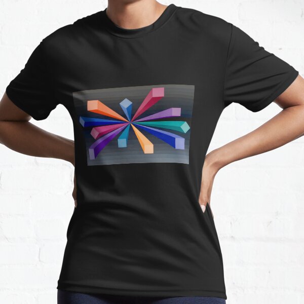 Design By Humans Geometric Compilation in Aqua Girls Youth Graphic T Shirt