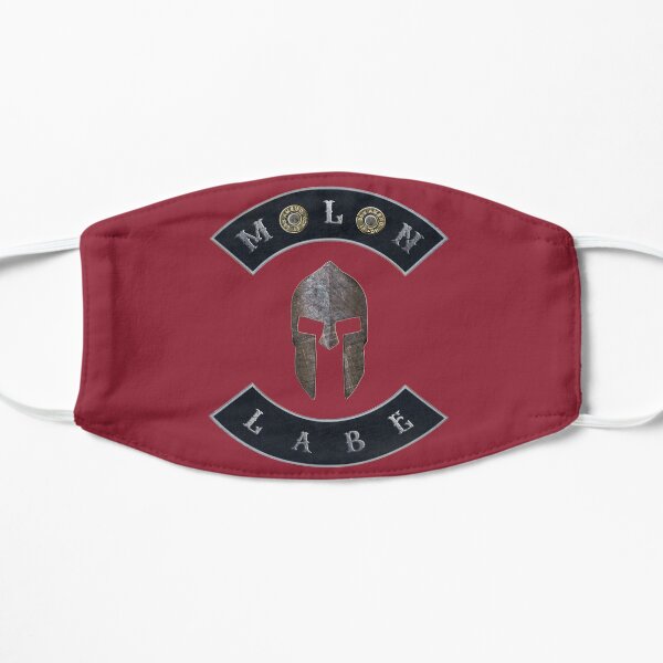 Molon Labe in Rockers with Spartan Helmet Independence Red Background Mask