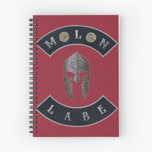 Item preview, Molon Labe in Rockers with Spartan Helmet Independence Red Background designed and sold by MadBadDangerous.