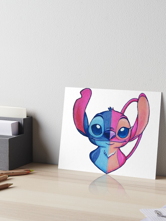 Stitch And Lilo Stitch Angel Love Art Board Print for Sale by olmera