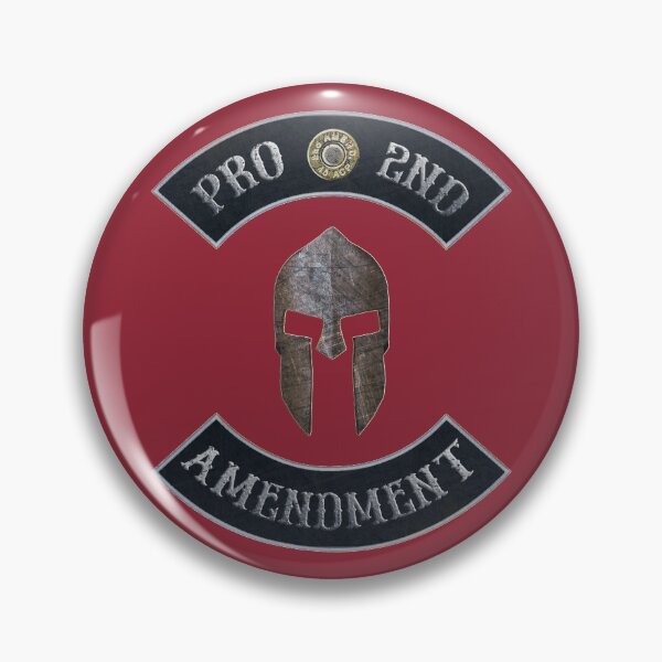 Item preview, Pro 2nd Amendment in Rockers with Spartan Helmet with Independence Red Background designed and sold by MadBadDangerous.