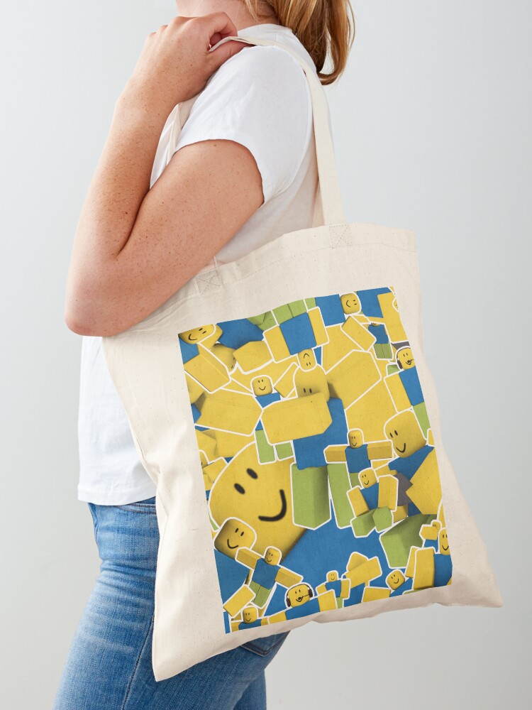 Roblox All The Noobs In The World Pattern Tote Bag By Smoothnoob Redbubble - tix bag roblox