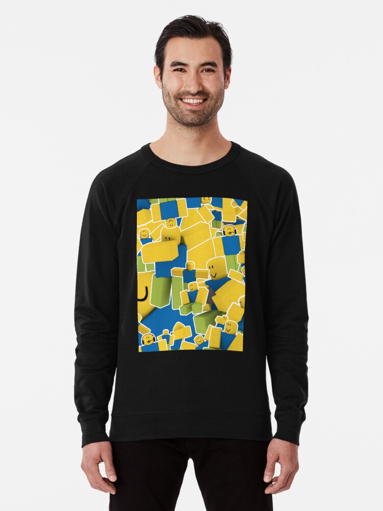 Roblox All The Noobs In The World Pattern Lightweight Sweatshirt By Smoothnoob Redbubble - roblox noob world