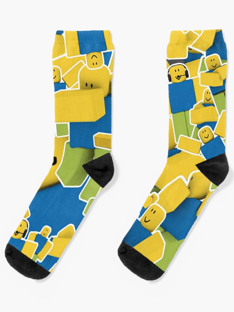 Roblox All The Noobs In The World Pattern Socks By Smoothnoob Redbubble - roblox noob socks redbubble