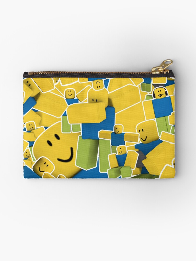 Roblox All The Noobs In The World Pattern Zipper Pouch By Smoothnoob Redbubble - noob holding sign roblox