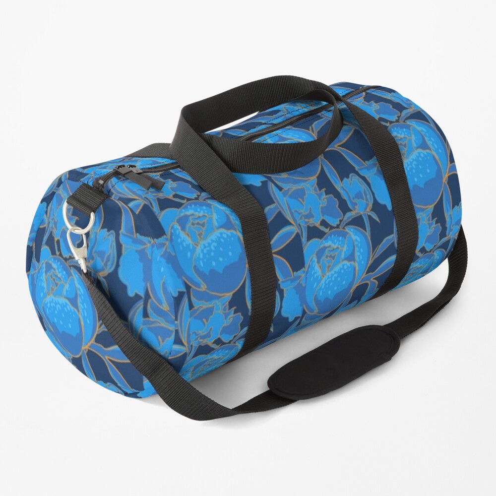 Blue Peony Duffle Bag