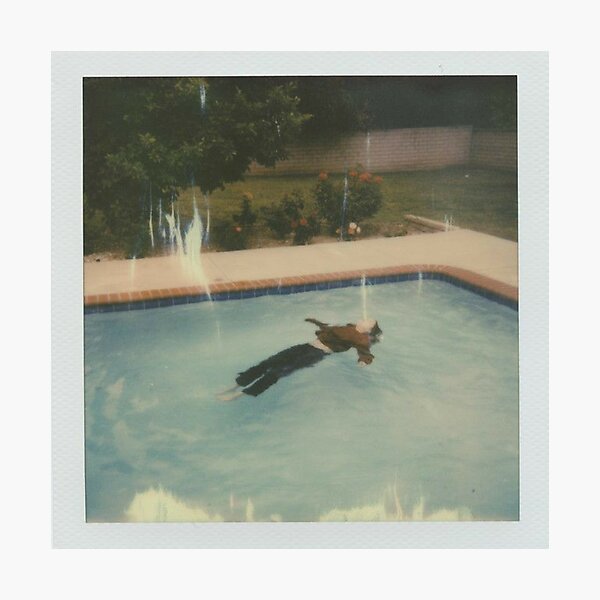 Girl in Red - dead girl in the pool Photographic Print