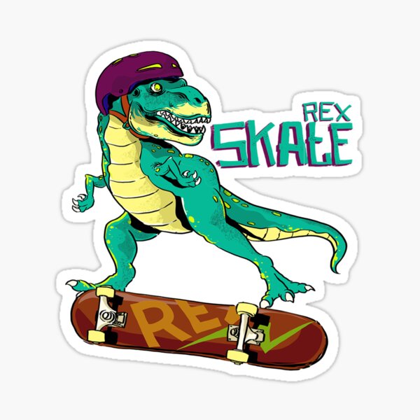 Skateboarding Dino Stickers – Silveraze Co.