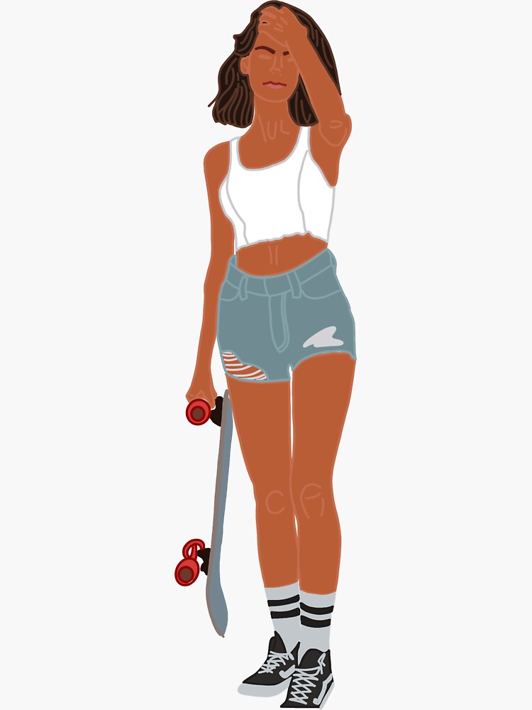 "Skater girl" Sticker by hannahmarie19 Redbubble
