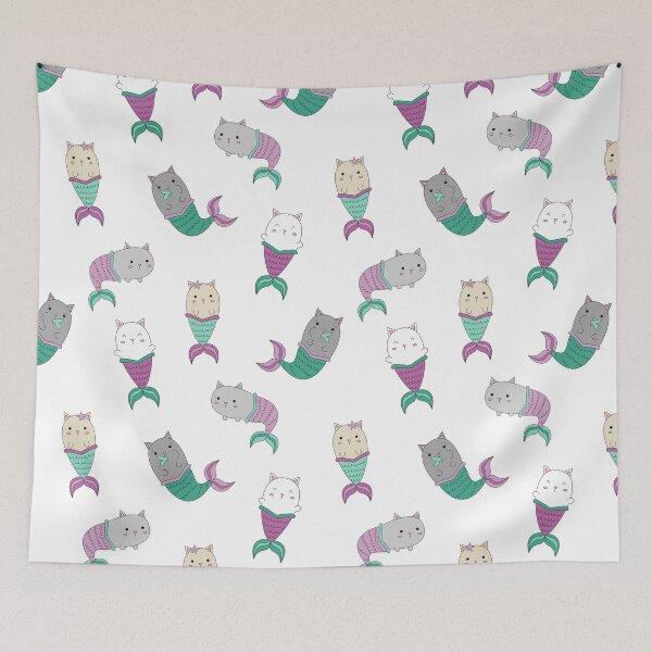 Item preview, Cat Mermaids - WhiteBackground designed and sold by rianfee.