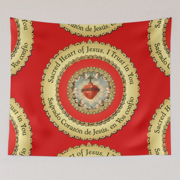 Item preview, Sacred Heart of Jesus Spanish Sagrado Corazon Detente Catholic Prayer Bi-lingual 210 designed and sold by hispanicworld.