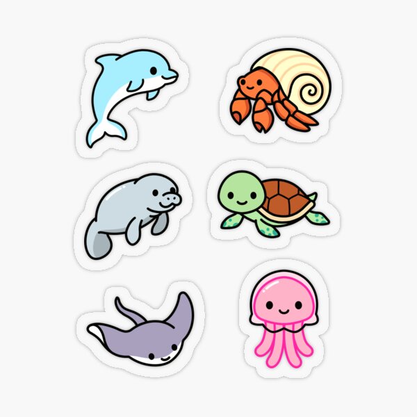 Item preview, Cute Beach Animals designed and sold by littlemandyart.