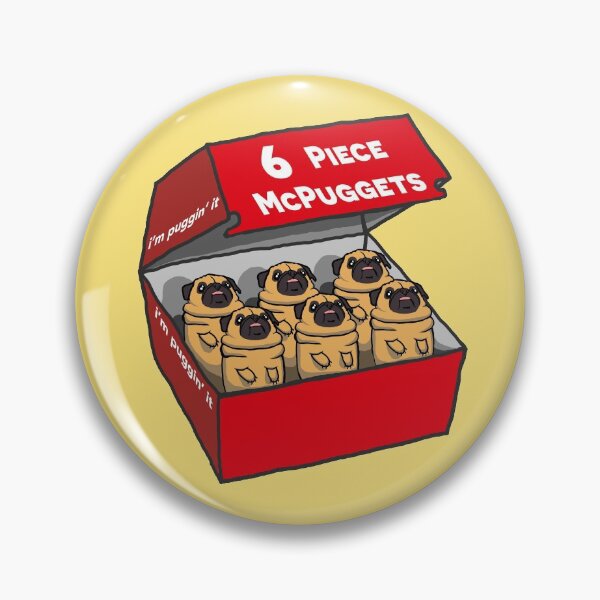 Item preview, 6 Piece McPuggets: "i'm puggin' it" designed and sold by pugventurephoto.