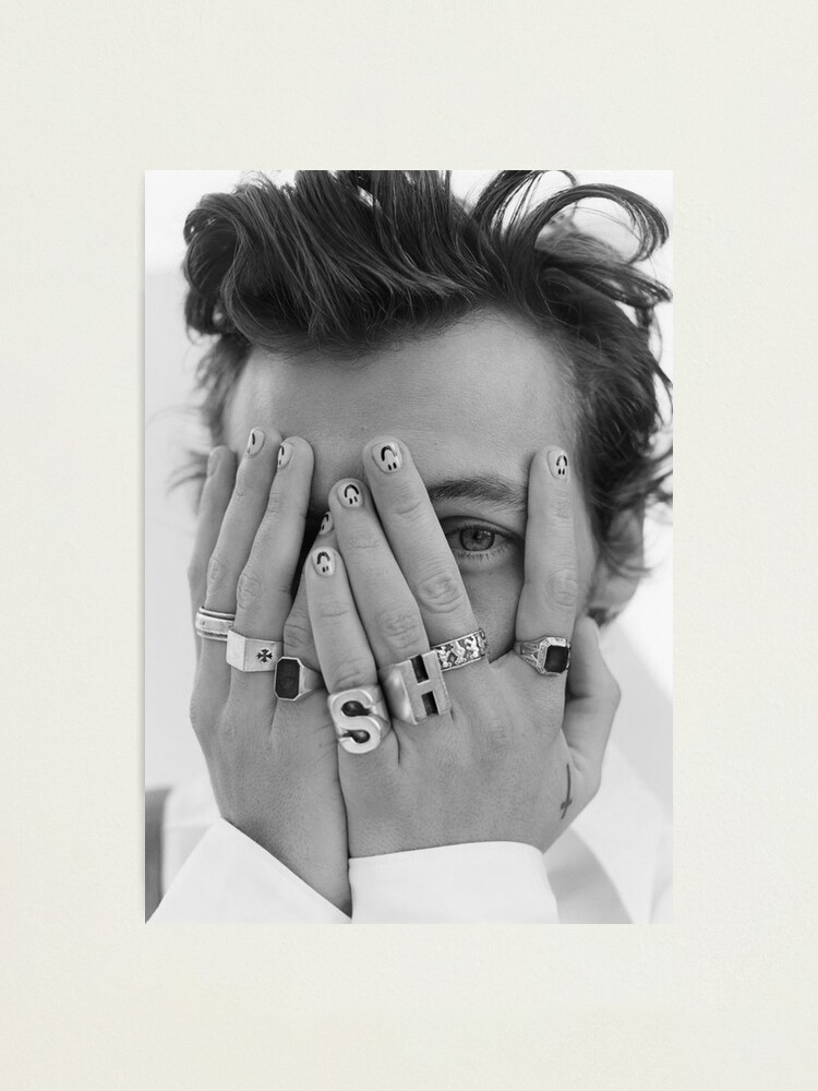 Alternate view of harrystyles black and white Photographic Print