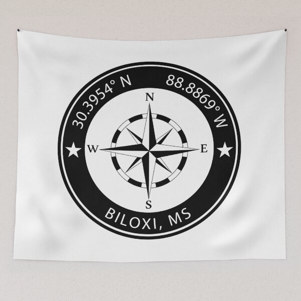 Item preview, Biloxi, Mississippi Geographical Coordinates designed and sold by TeeOhGraphics.