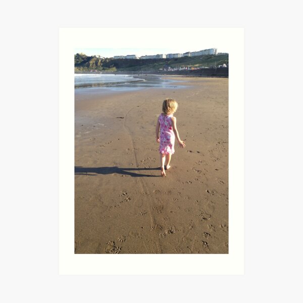 Girl on the beach Art Print