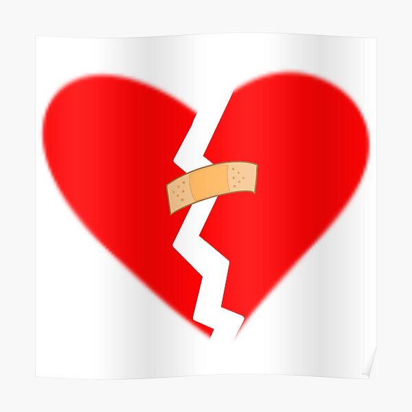 Poster Herz Gebrochen Redbubble