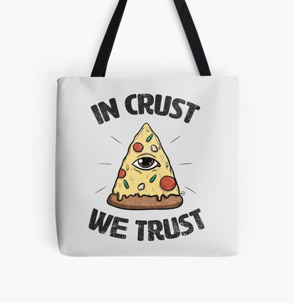 tote bag printed black In pizza we trust