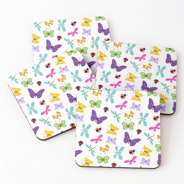 Item preview, Cute butterflies and ladybugs pattern designed and sold by GoDesign1.