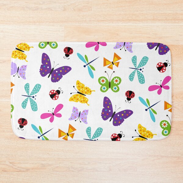 Item preview, Cute butterflies and ladybugs pattern designed and sold by GoDesign1.