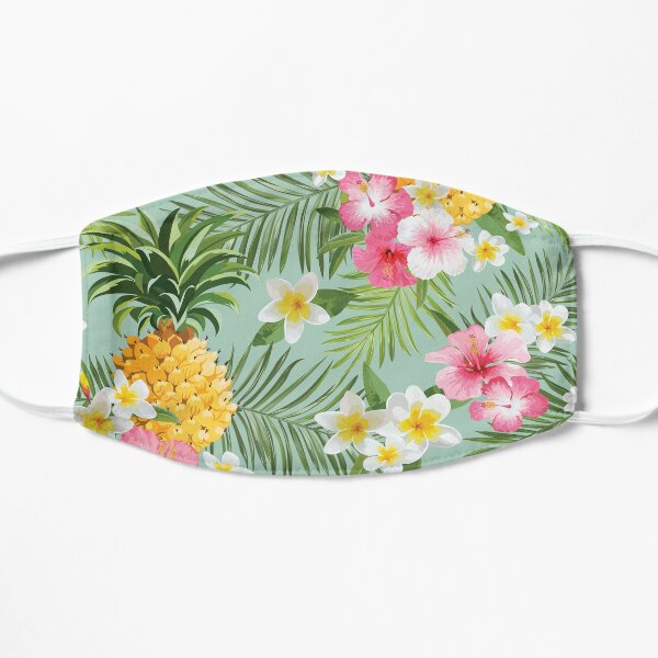Hawaiian Pineapple and Tropical Flowers Mask