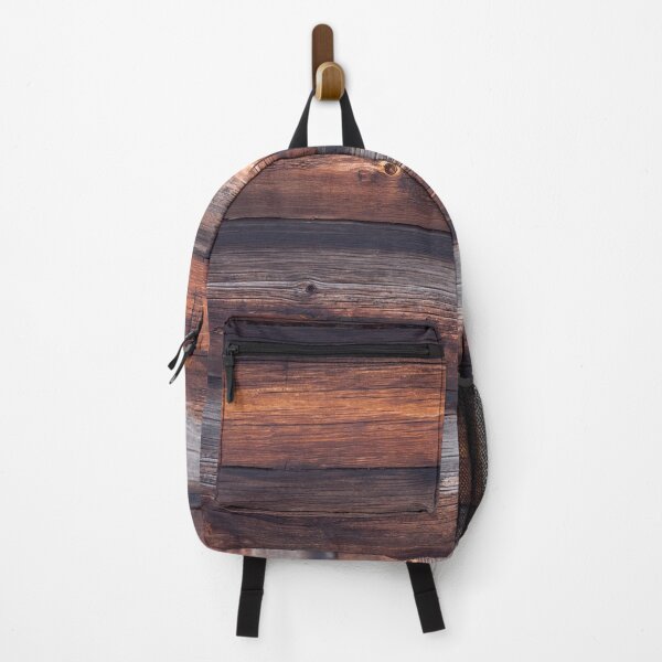 Wood Art Planks On Walls Design Backpack