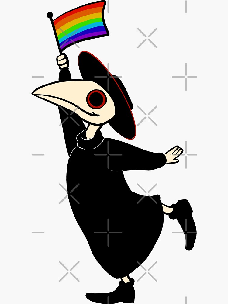 Thumbnail 3 of 3, Sticker, Plague Doctor Pride designed and sold by HollyPierson.